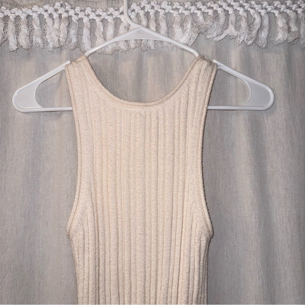 Anthropologie Ivory Ribbed Tank Top - Picture 6 of 6